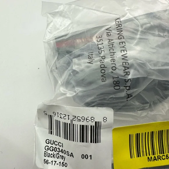 NEW GUCCI GG0340S 006 BLACK/MULTICOLOR GREY MENS SUNGLASSES - Picture 10 of 10